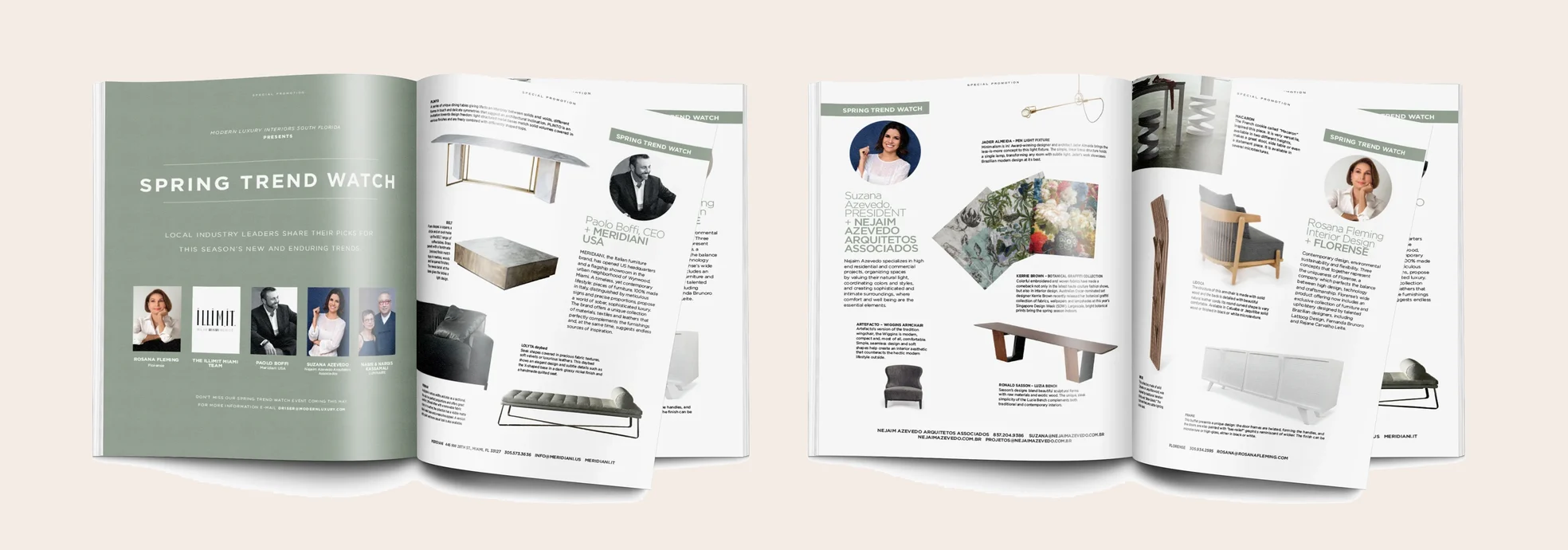 Modern Luxury Interiors Spring Trend Watch special promotion spreads