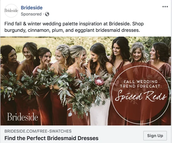 Spiced reds fall trend Facebook ad