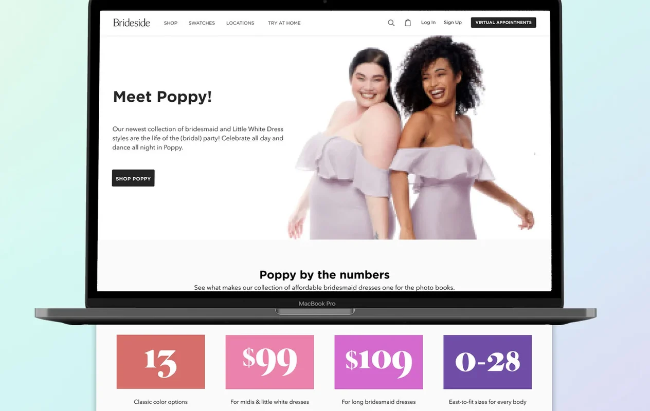 Meet Poppy landing page on brideside.com