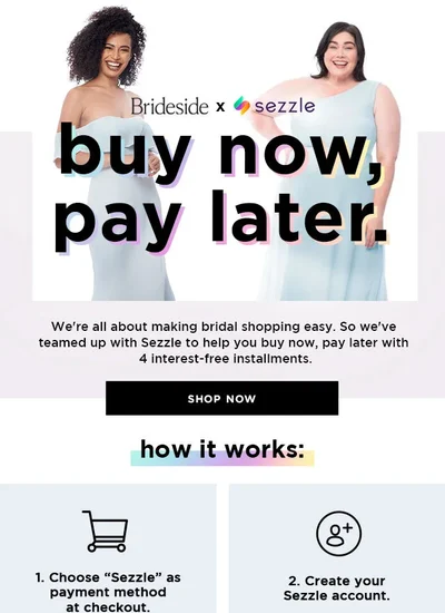 Buy now, pay later email