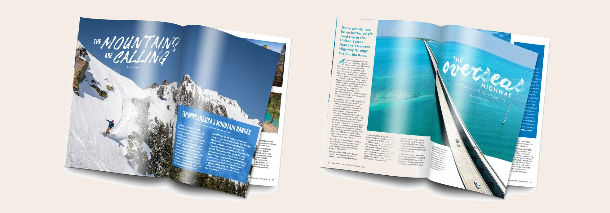TrailBlazer spreads: The mountains are calling and The Overseas Highway