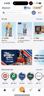 Fetch app screen recording with the Chewy gift guide