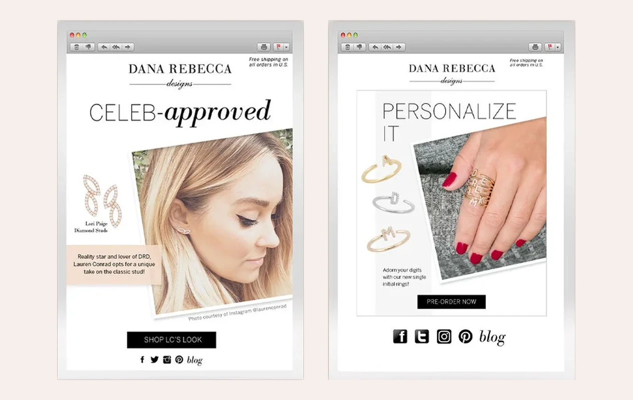 Dana Rebecca emails: Celeb-approved and Personalize it