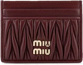 Burgundy Miu Miu card holder