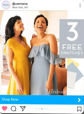Brideside ad, version A: bold & bright