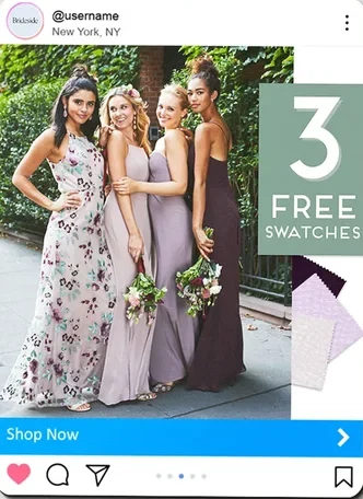 Brideside ad, version B: muted jewel tones