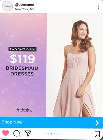 Brideside ad, version A: two days only