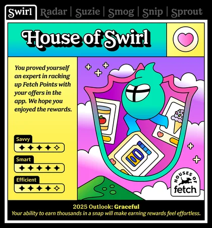 Houses of Fetch recap card: House of Swirl
